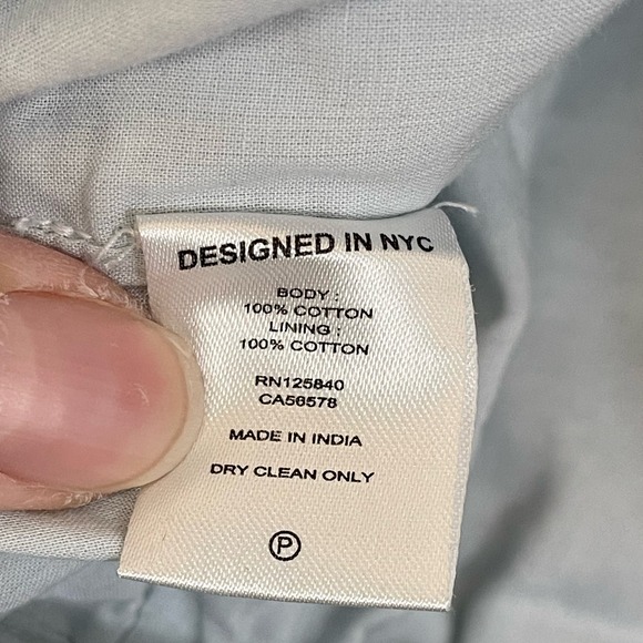 INTERMIX Blouse 4 Lilian Surplice Eyelet Flutter Sleeve Wrap Top Cotton Blue - Picture 10 of 11